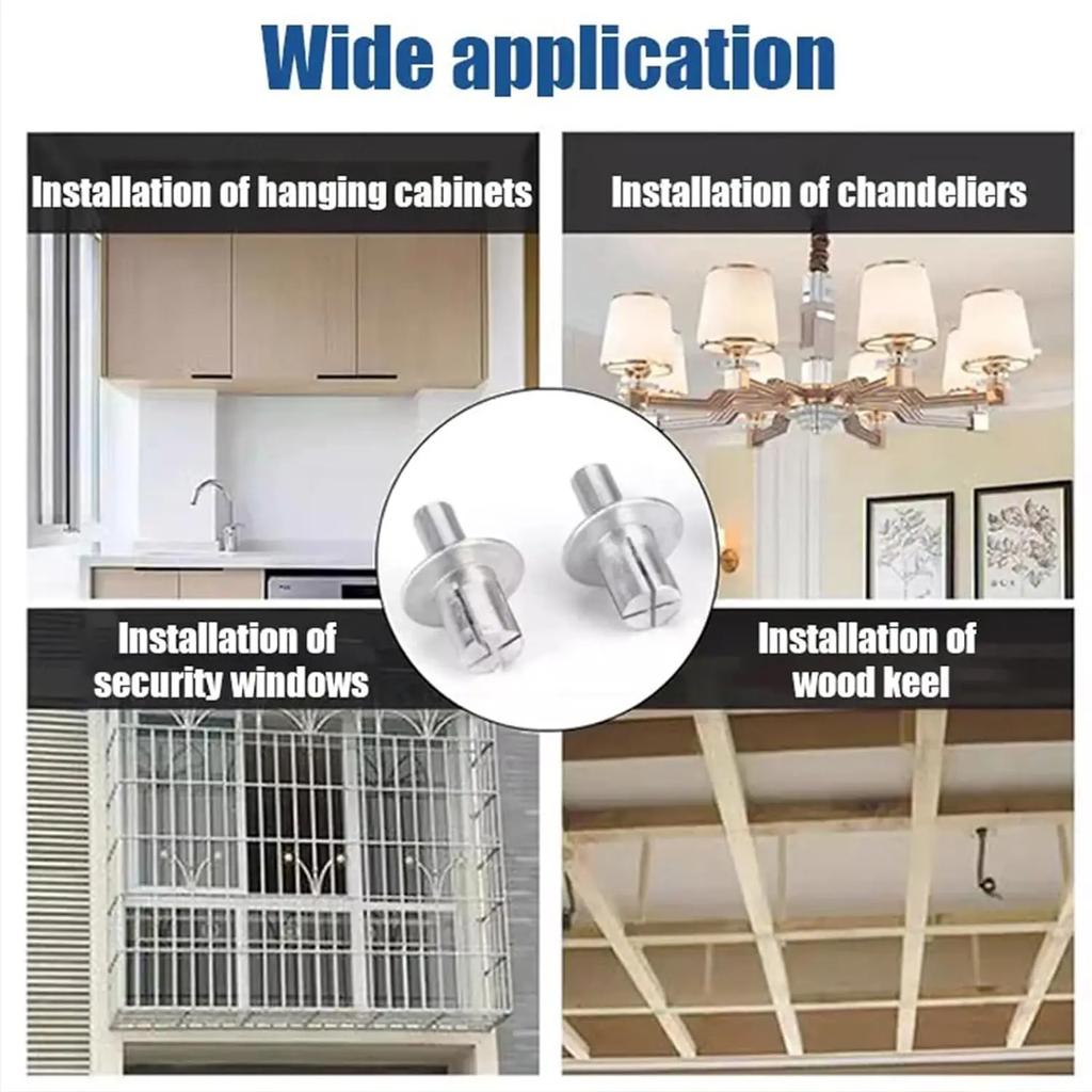 10-500PCS Hammer Drive Expansion Aluminum Nail Head Piercing Rivets Gypsum Board Hollow Wall Expansion Aluminum Nails Fasteners