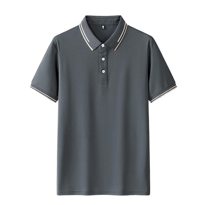 Summer Solid Color Men's Short Sleeved T-shirt Thin Business Lapel Men's Polo Shirt