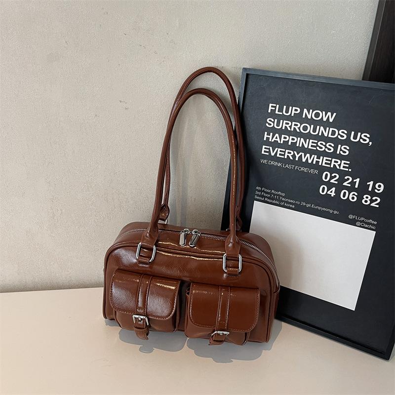 Commuter large-capacity tote bag women's 2025 spring and summer new bowling bag single shoulder armpit bag portable pillow bag
