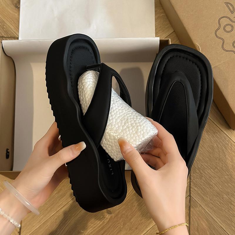 

Разноцветные сандалии с квадратным носком, низкая обувь, женские 2025, женские резиновые шлепанцы, домашние тапочки, платформа, пантофли, гавайские летние 39 чёрный