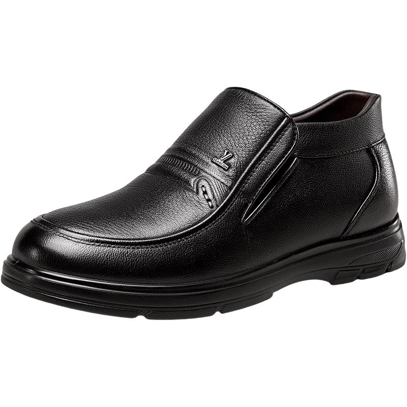 YEARCON Men s Fleece-Lined High-Top Leather Casual Shoes 41