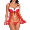 Sexy European & American Christmas COS Mesh Lingerie with Plush Details