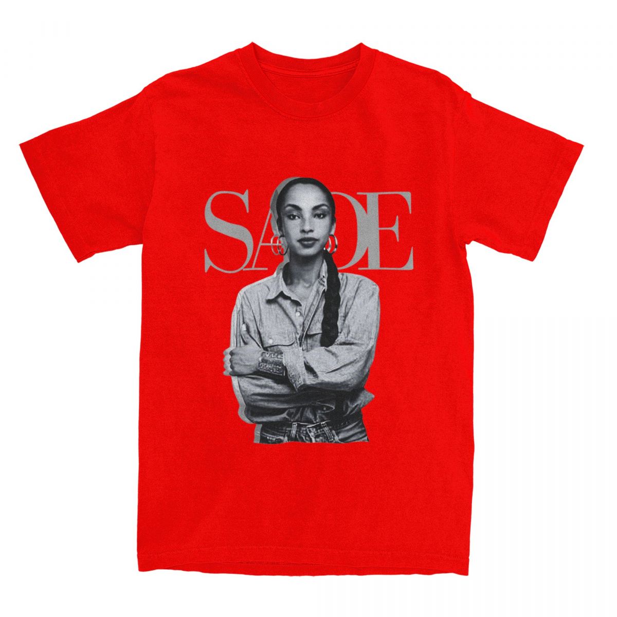 

Мужские футболки в стиле 80-х S-Sade Adu, 100% хлопок, винтажные футболки, футболки с круглым вырезом, одежда с коротким рукавом, новинка S