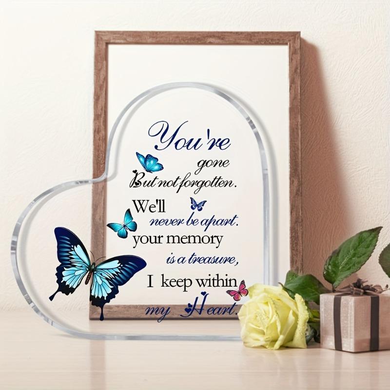 2D Flat, Sympathy Bereavement Condolence Gift Acrylic Decor Sign, Home Decor Plaque Hanging Wall Art Decorative Garden Decoration for Room Door Signs