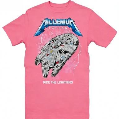 2026 Star Wars Mash-up - Millennium Falcon Poster Pattern Design for Children's Clothing T-shirt. Comfortable High-quality