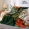 Tropical Leaf Flannel Blanket Warm Soft Halloween Christmas Decorative Couch Warm Cozy All-Season Gift