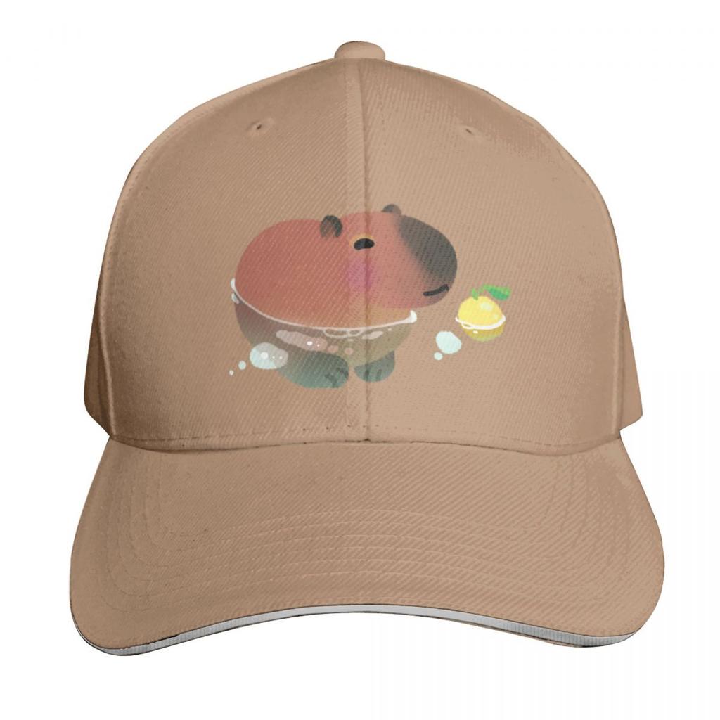Capybath time Baseball Cap New In The Hat birthday Snapback Cap Winter hat Ladies Unisexs