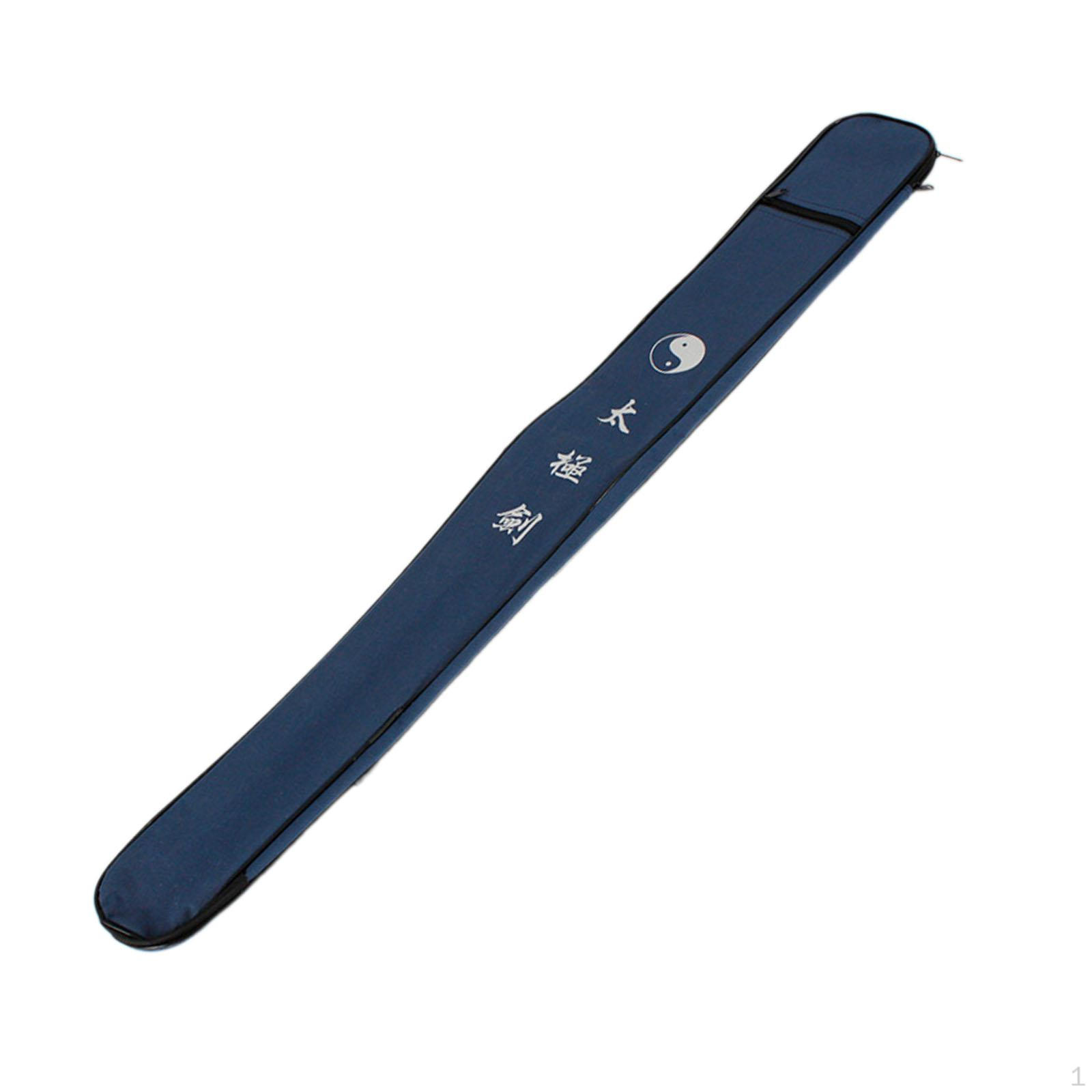 Taška na nosenie meča Ramenná Kung Fu taška Puzdro na zbrane z oxfordskej látky blue 110cm black