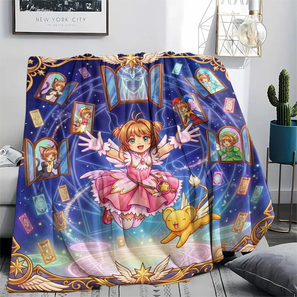 Cardcaptor Sakura Print Flannel Blanket, Ultra Soft High Quality All Seasons Warm Throw, Home Decor Cozy Blanket, Perfect Christmas Gift