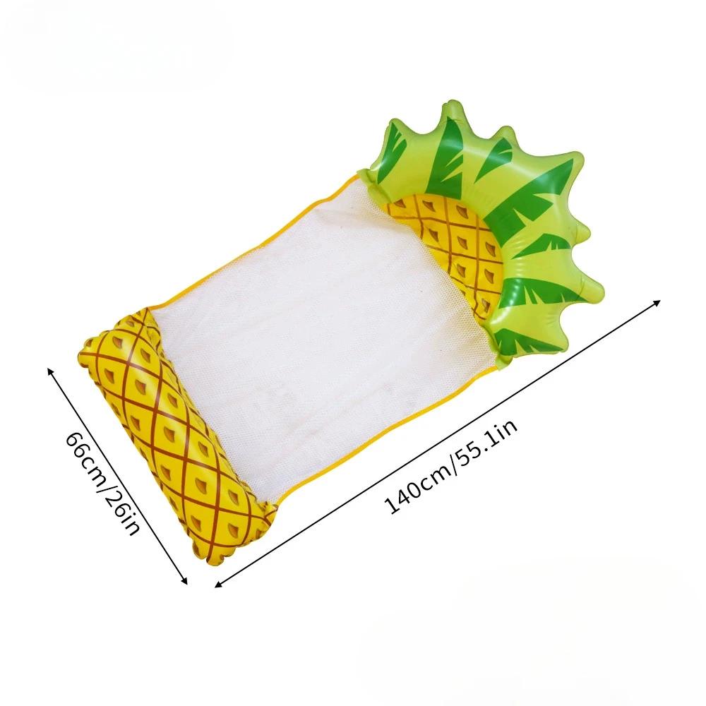 Inflatable Pineapple Pool Float Hammock Foldable Floating Lounge Chair for Adults Summer Water Sports Relaxing Air Mattress Bed