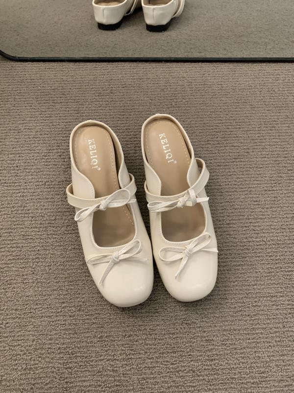 Fashion Female Shoes Cover Toe Ladies' Slippers Pink Slides Butterfly-Knot On A Wedge 2025 Rubber Soft Butterfly-knot Scandals Round