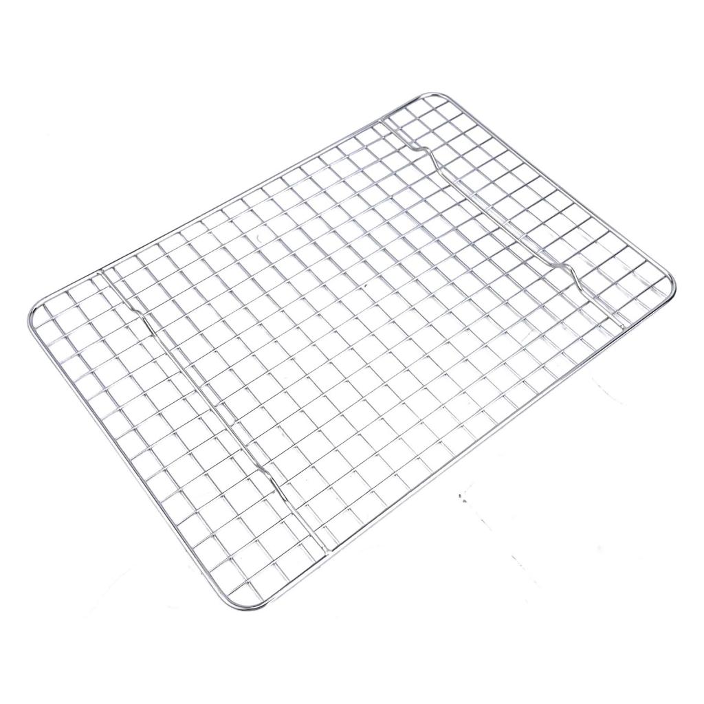 Spacious Stainless Steel Baking and Cooling Rack for Home Kitchen Use with Compatibility for Various Pan Types