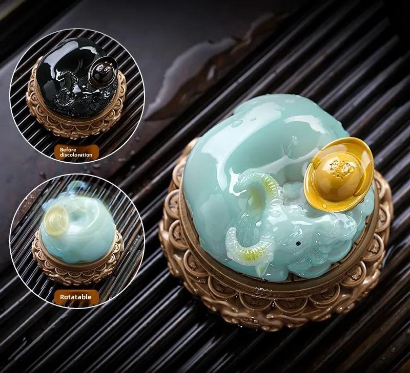 

Color-changing Tea Pet Ornament Exquisite Tea Table Handmade Decorations Cartoon Tea Pets Resin Handicrafts Home Decoration