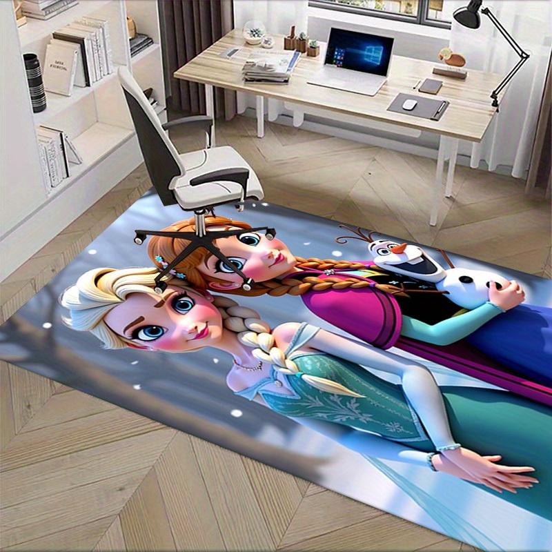 3D Printed Elsa,Anna,Olaf Anti-Slip Rug - Machine Washable Office Rug for Living Room, Bedroom, Office - Multiple Sizes