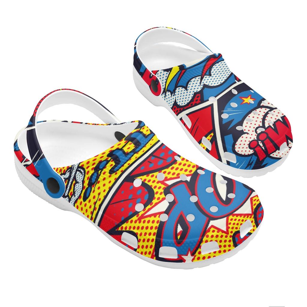 Color Print EVA Garden Clogs Women Men Lightweight Breathable Slip On Shoes Beach Pool Bathroom Home Sandals Home Outdoor Use