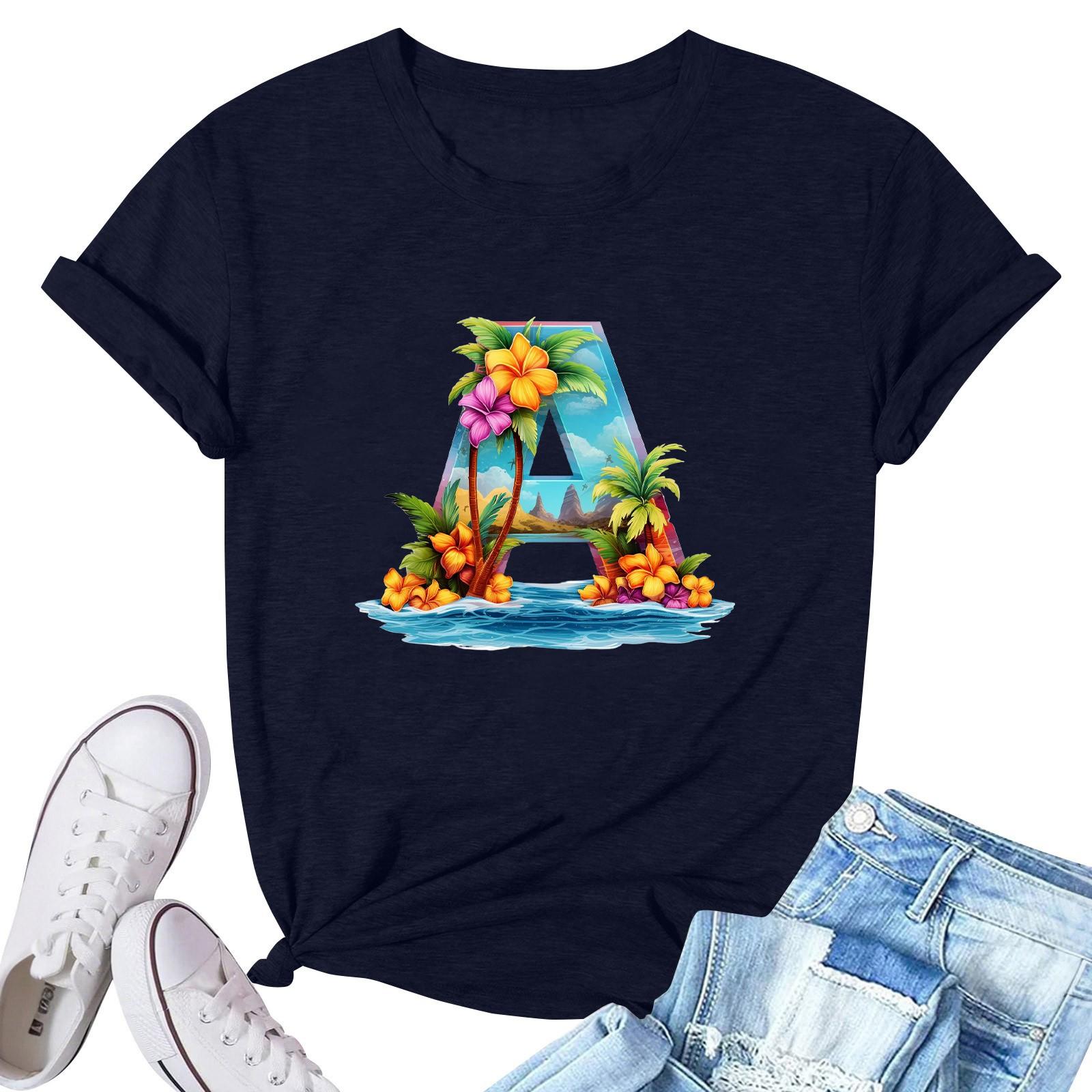 

Женская модная повседневная плиссированная футболка с коротким рукавом с принтом XXL тёмно-синий