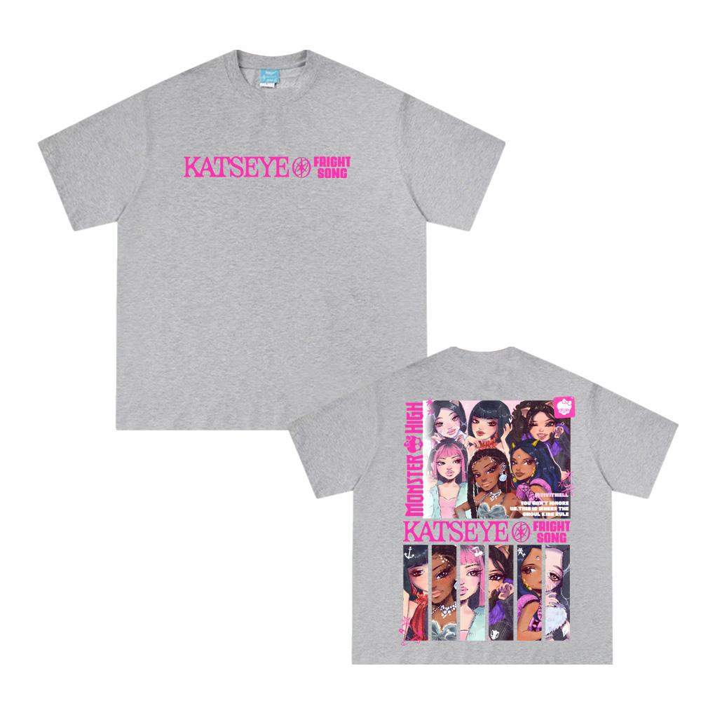 KATSEYE Manga T-skjorter Ny Stil Trend 100% Bomull Høy Kvalitet T-skjorte Sommer Koreansk Jentegruppe O-hals Casual Topp