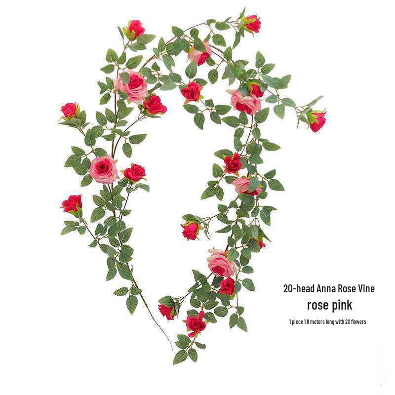Artificial Rose Vine for Indoor Air Conditioner Pipe and Wall Decoration