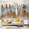 Chinese Ancient Calendar Card Tapestry Wall Hanging Retro Hippie Mysterious Aesthetic Oil Painting Room Decor Cloth