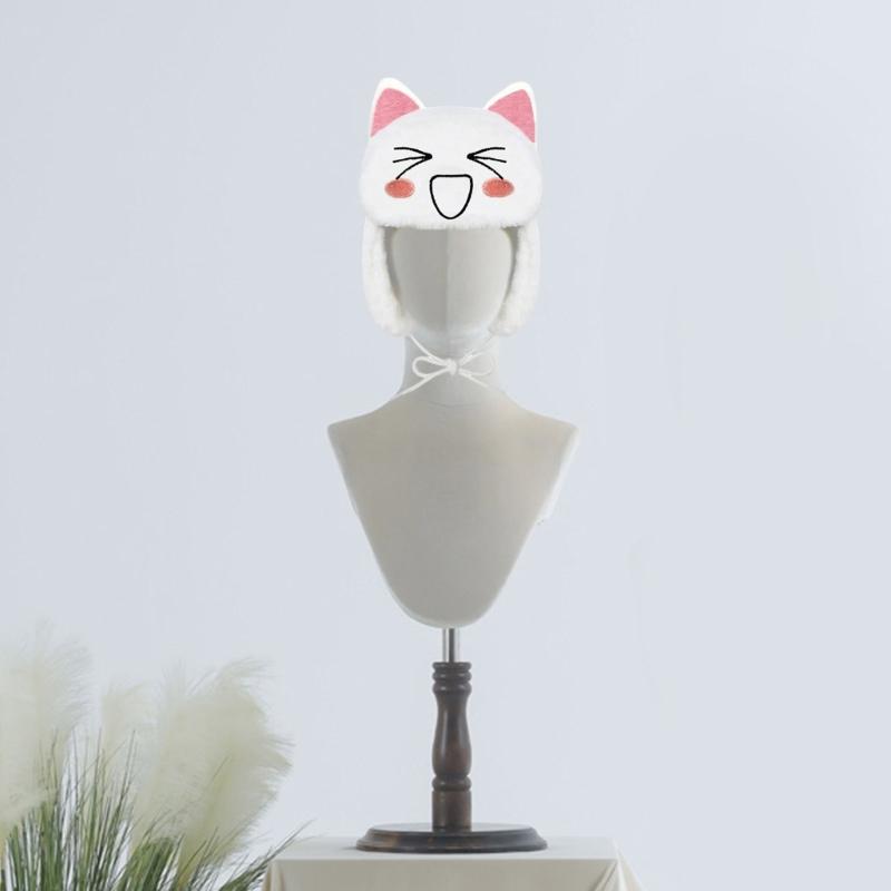 Winter Warm Ushanka Hat for Women Cute Plush Designs  Ushanka Hat with Adjustable Size and Lovely Cartoon Smile