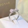 Bague Nœud Fantaisie avec Zirconium Scintillant Couleur Argent Anneau de Doigt pour Femme Cachet 925 Alliances Accessoires Affirmation Bijoux