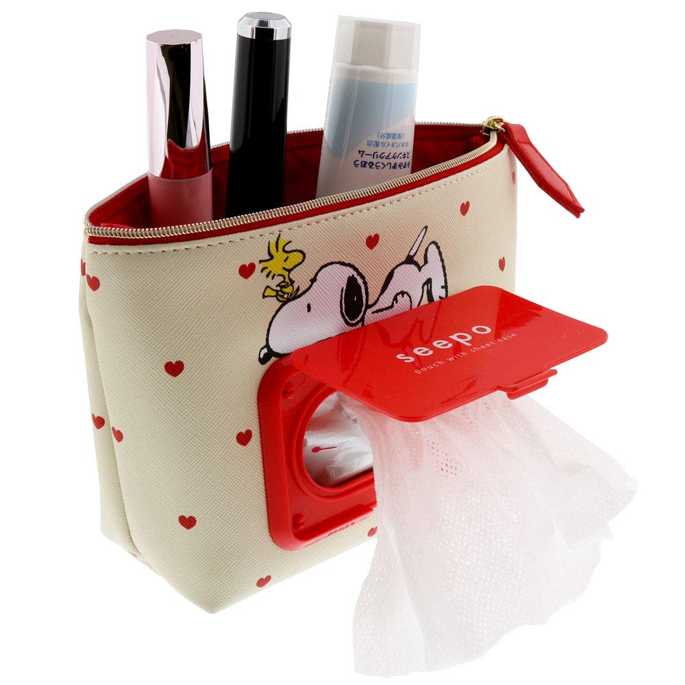 Sunstar Stationery Snoopy Sheet Case Pouch Seapo Heart S2284995