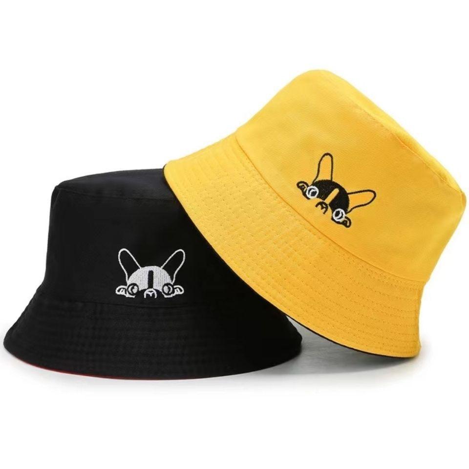 Double Faced Dog Print Fisherman Hat Lightweight Sun Protection Cap Gift Cute