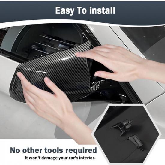 CARBON FIBER FOR 17-22 BMW G30 G20 G11 G12 M STYLE Clip-ON SIDE MIRROR COVER CAP