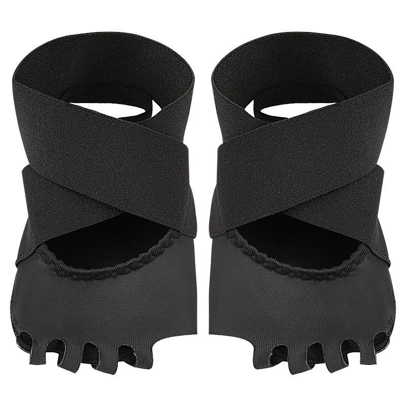 

Носки для йоги с полупальцами, домашние, легкие и нескользящие, для пилатеса, с пятью пальцами, танцевальные туфли с открытым носком, спортивные тренировочные носки для воздушной йоги L（38-40） чёрный