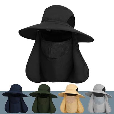 2-in-1-Sonnenhüte für den Sommer für Damen und Herren, UV-Schutz, Fischerhut mit Nackenklappe, atmungsaktives Mesh, Fischerkappe, Outdoor-Wanderhut