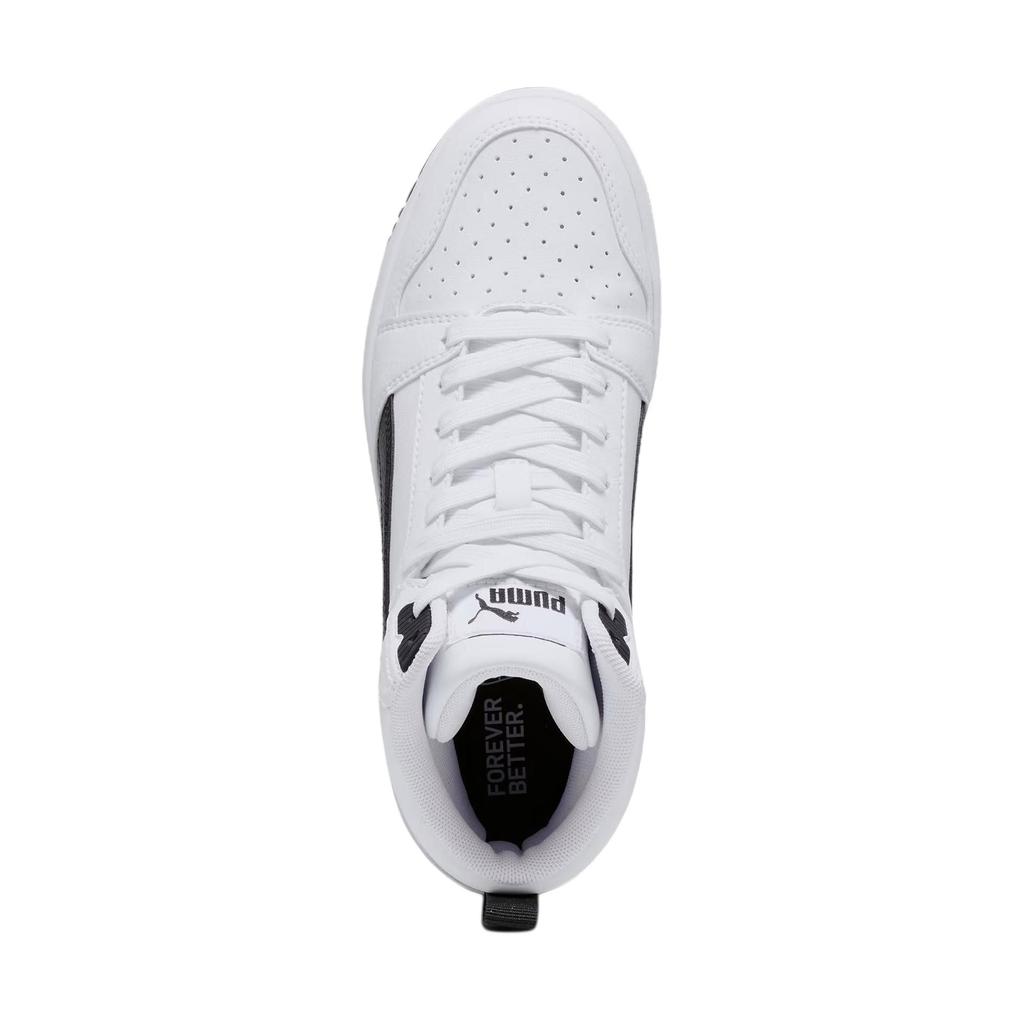 Puma Rebound V6 Mid Durable Shock Absorption Kids Skate Shoes Kids Skate Shoes White Black 393831-02