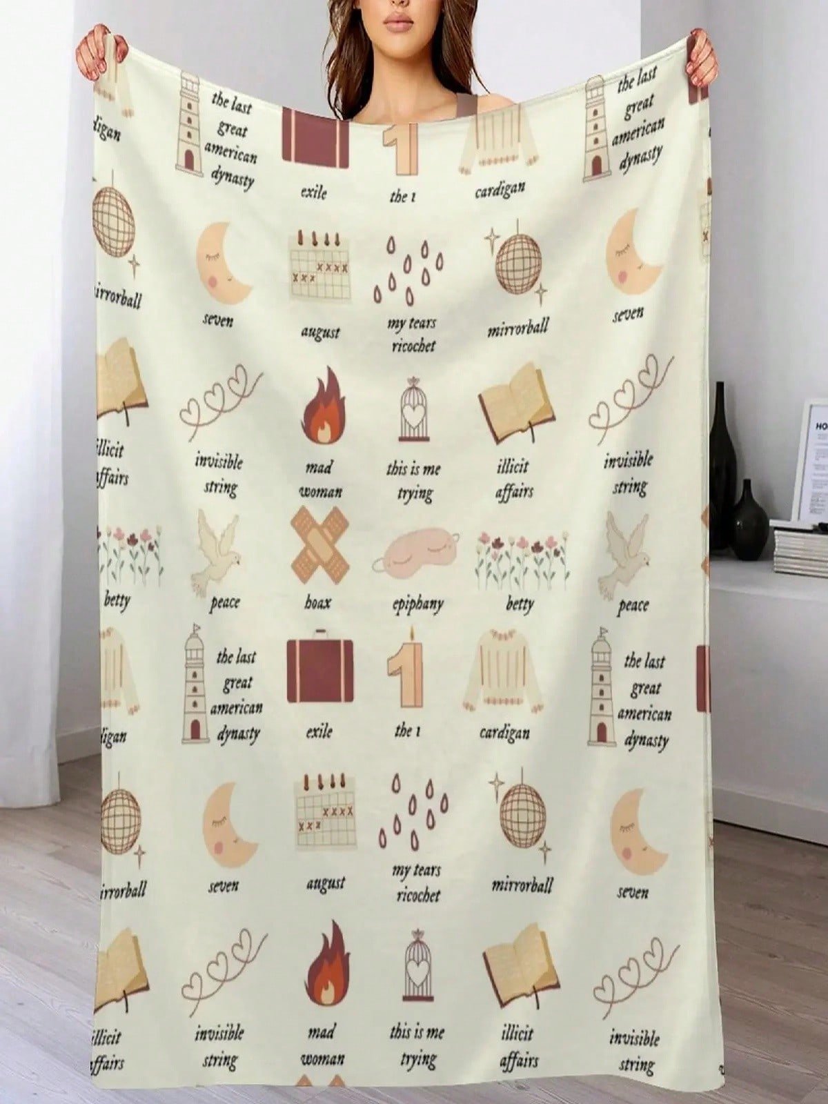 

Evermore Throw Blanket Bed Fashionable Multi-Purpose Christmas Decoration Loose Blankets 75X95CM сірий колір
