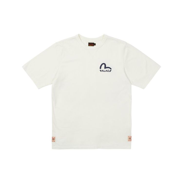 Palace X Evisu Co-Branded Seagull Print Round Neck Short Sleeve T-Shirt Unisex Tops White P21EVTS004