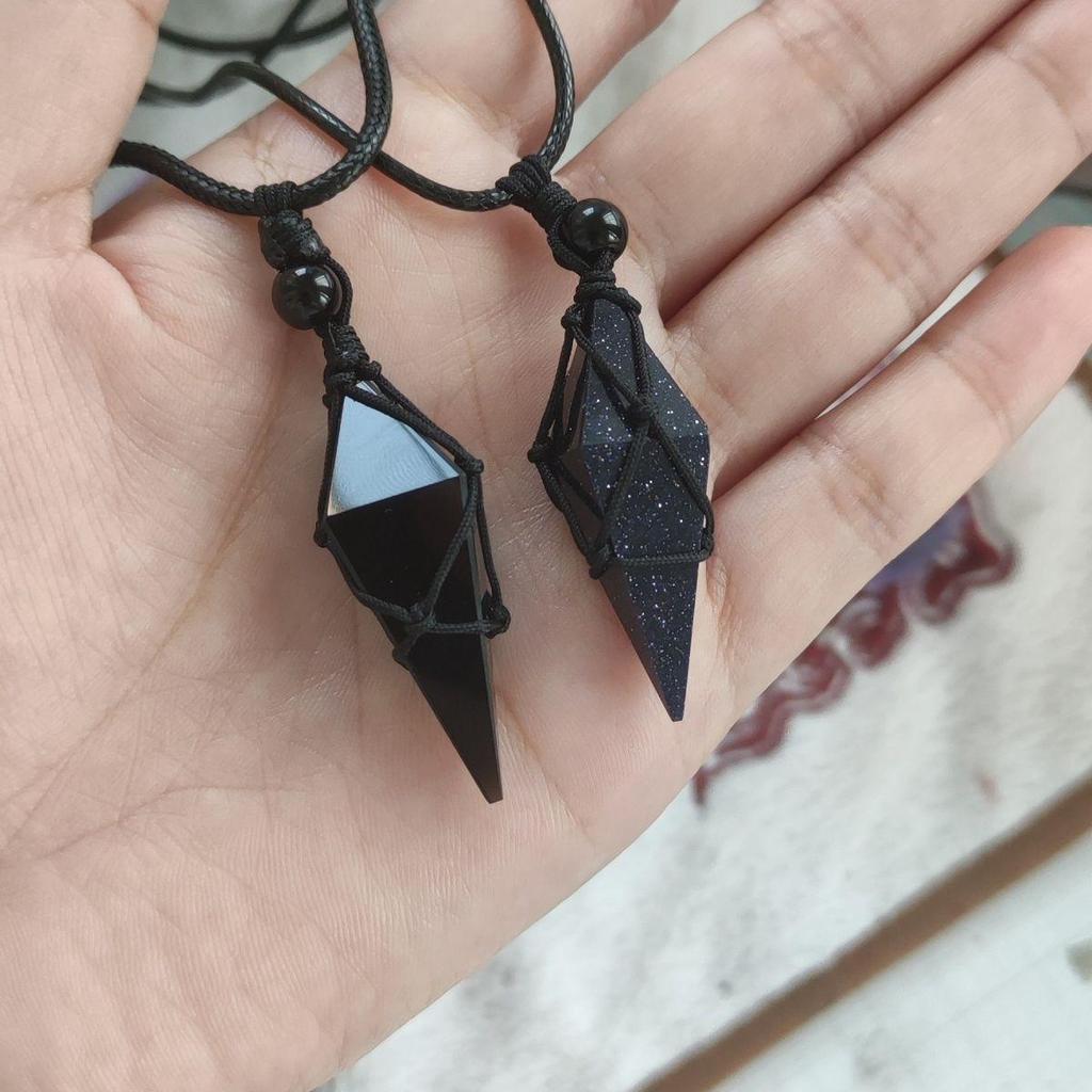 Obsidian Starry Sky Pendant Necklace - Unisex Couple Gift