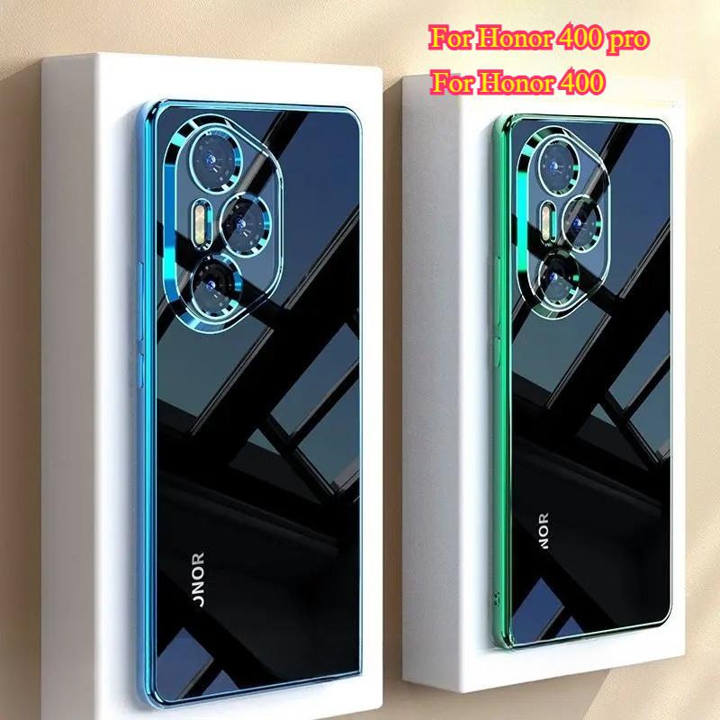 Verchromter Rahmen Weiche Hülle für Honor 400 Pro 400lite Stoßfest Galvanisiertes Silikon TPU Bumper Handy Rückseite für Honor400