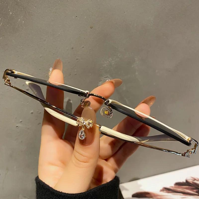 Semi-rimless Woman Sunglasses Vintage Retro Square Shape Outdoor Sun Glasses  Anti-glare Ladies Sunglasses