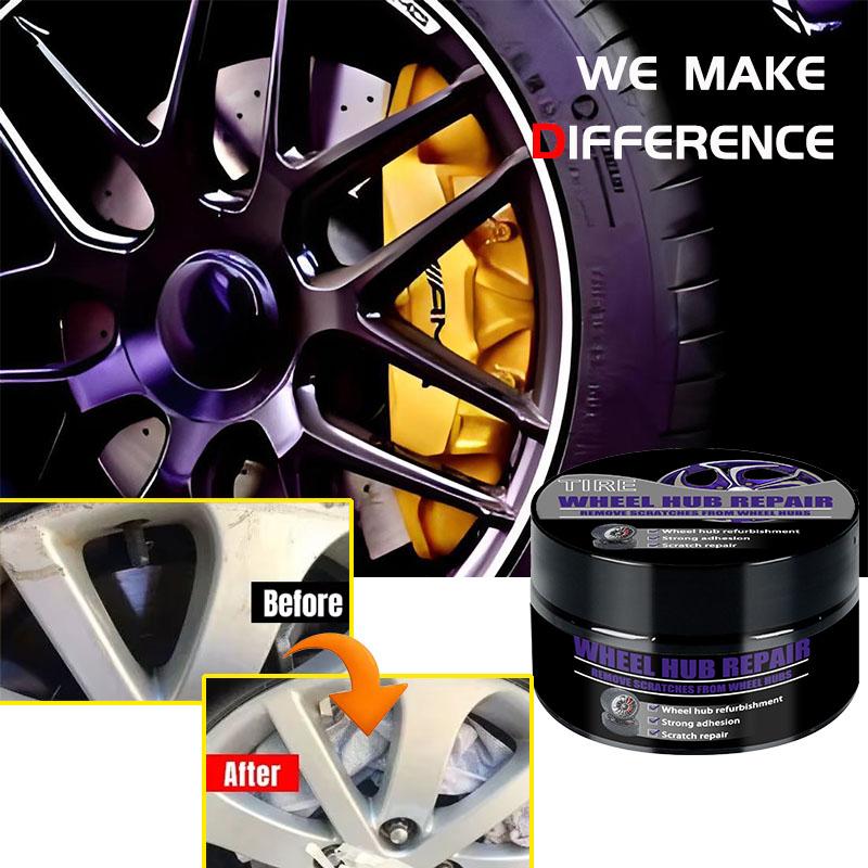 Car Wheel Rim Scratch Refurbishment Paste, Tire Rim Scratch Paint Repair Paste - Black And White Silver Aluminum Alloy Rim &54Ll
