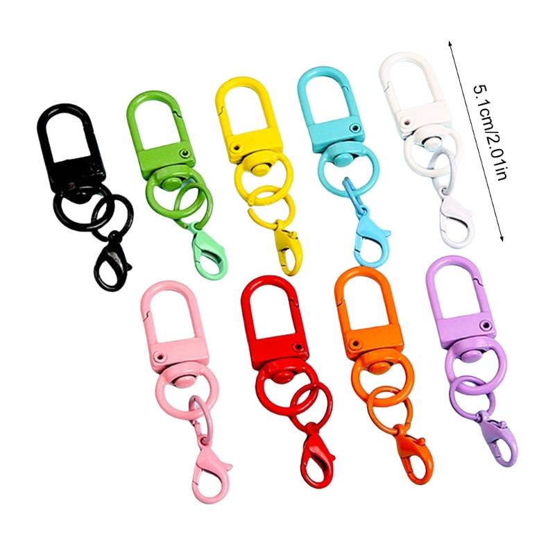 9Pcs U Shaped Rotating Lobster Clasp for Keychain and Accessories Jewelry Kits Fashionable Purse Clip Bags Pendants