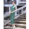 1011 Summer New Old Shanghai Green Sleeveless Retro Temperament Skinny Hong Kong Style Young Daily Casual Cheongsam Dress