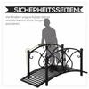 102L x 48W x 49H Classic Metal Garden Bridge with Safety Railings Arc Footbridge Decorative Pond Bridge for Backyard Creek Stream, Black
