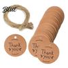 Rustic Wedding Favor Tags 100Pcs Paper Thank You with String, Round Gift Tags, Pre-Punched Hole Hanging for Party Favors and DIY Packaging Birthday
