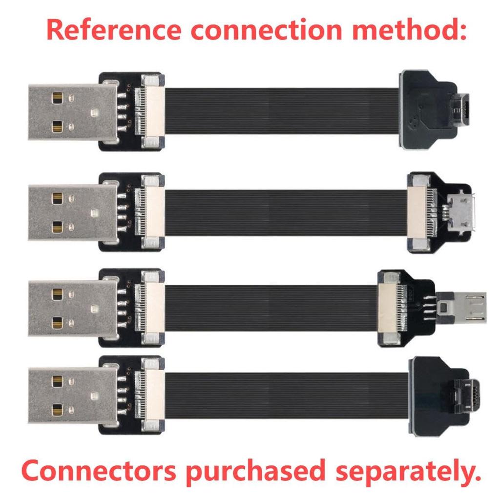 chenyang Thick Pitch Flexible Ribbon Flat Cable USB Connector for Raspberry Gimbals 0.3mm 0.5mm 20-Pin 0.98ft/0.3M Pi, GoPro, Drones, Cameras,