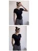 Women's Slimming V-Neck T-Shirt - Quick-Dry, Breathable, Ideal for Fitness & Sports.