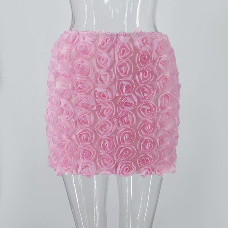 Moda de Discoteca para Mujer Minifalda con Estampado Floral 3D y Tejido Elástico para Uso Casual