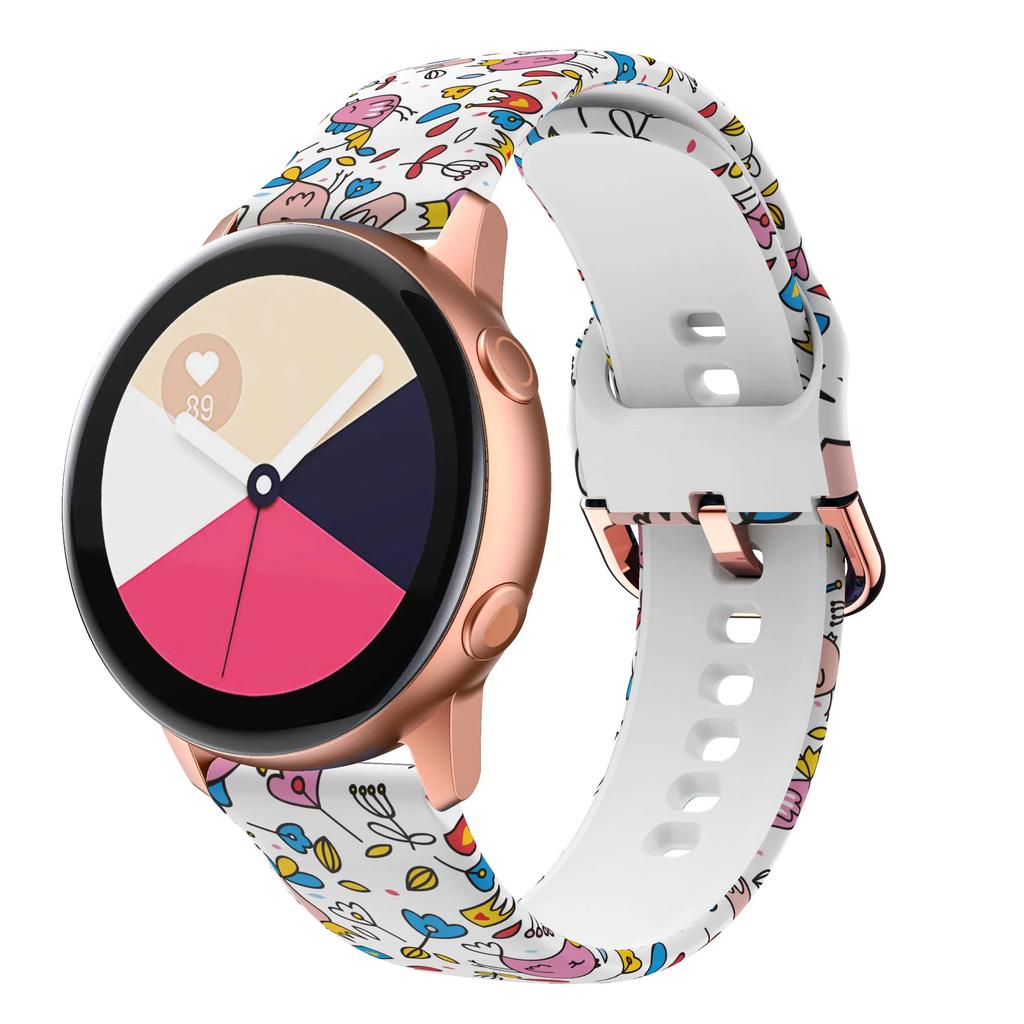 22mm 20MM Watch Strap for Samsung Galaxy Watch 6 5 pro/4/Classic Silicone Sport Bracelet for Amazfit GTR-GTS 4-3-2e Printed Band