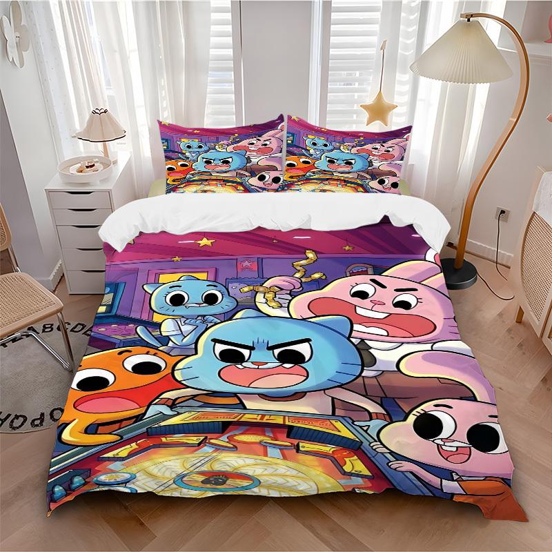

3-компонентный комплект постельного белья Gumball World для гостевой комнаты, спальни. Декор на Рождество, Хэллоуин. Подарки. Для всех сезонов (Без вкладыша)a1013106 135x200cm