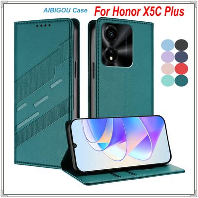 Honor X5C Plus Luxury Leather Case Retro Skin Wallet Book Flip Magnet Full Cover For Huawei Honor X5 C Plus Funda Phone Bags