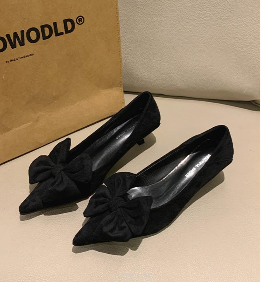 2025Spring Design Butterfly-knot Woman Pumps Pointed Toe Thin Heels Elegant Party Female Shoes Zapatos De Mujer