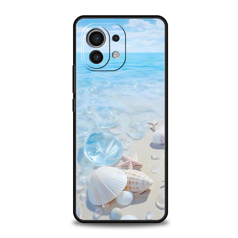 

Blue Butterfly Ocean Waves Phone Case For Xiaomi Mi 15 14 14T 13T 12T Pro 12 13 11 Lite 5G 11T Poco X6 X7 X5 Pro Soft TPU Cover For Xiaomi Mi 11