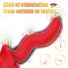 Display Screen Tongue Wiggling Vibrator - Dual Vibration Lip & Clitoral Stimulator, G-Spot Thrusting Massager Sex Toy